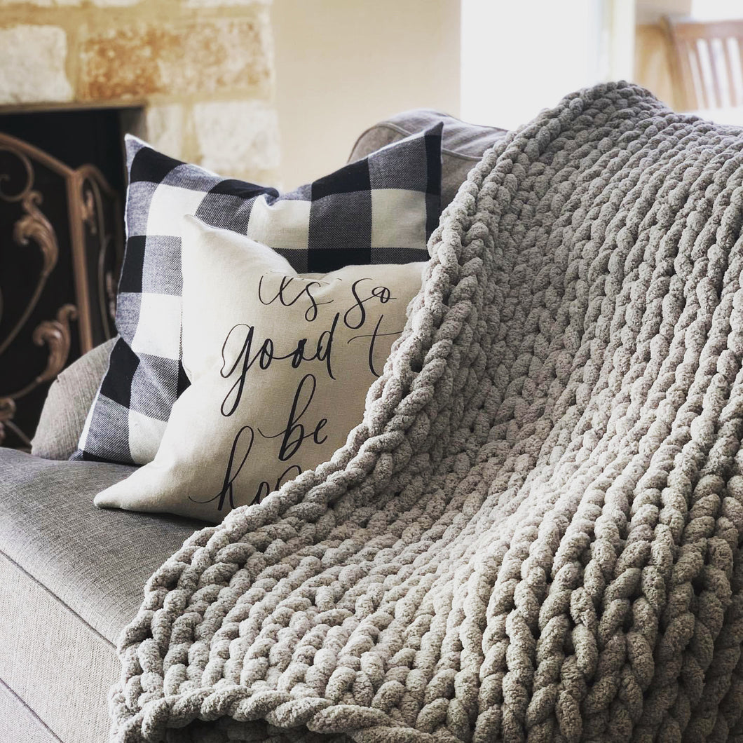 Chunky Knit Chenille Blanket